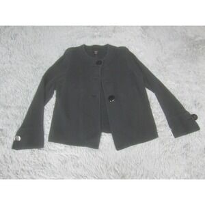 Talbots Cardigan‎ Sweater Womens Medium Black Knit Button Front Long Sleeve